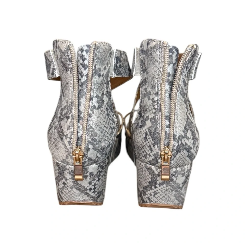Corkys Fay Taupe Snake Print Wedge Sandals Women’s Size 8 - Picture 3 of 9